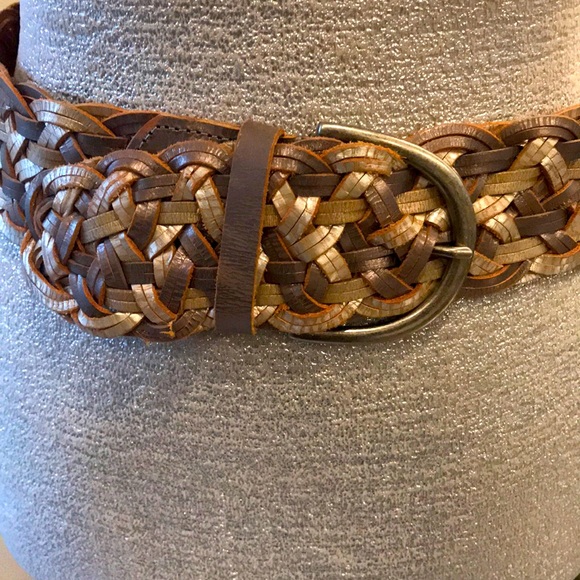 Linea Pelle Accessories - Linea Pelle Metallic Woven Leather Belt S EUC